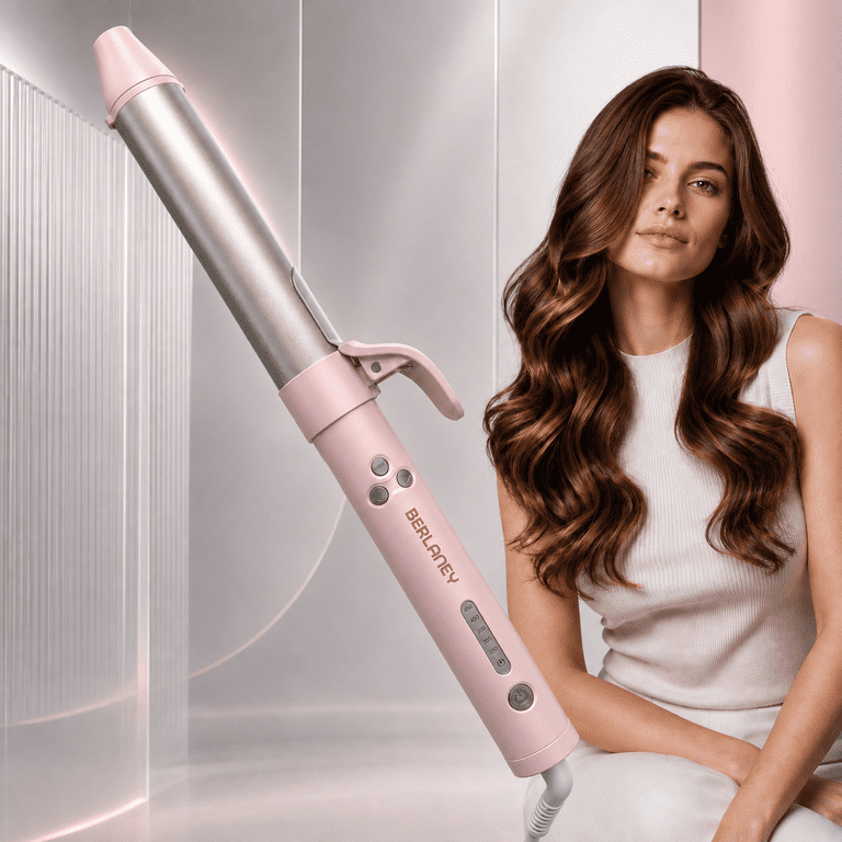 Berlaney 1.25" Automatic Rotating Curling Iron, Pink photo 1