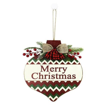 

Mittory Lovely Christmas Round Wooden Hanging Animal Print Pendant