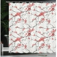 thumbnail image 4 of Ambesonne Flower Shower Curtain, Windy April Weather, 69"Wx75"L, Coral Black, 4 of 5