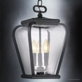 thumbnail image 3 of Urban Ambiance Luxury French Country Outdoor Pendant Light, Medium Size: 15.5"H x 9.5"W, with Mediterranean Style Elements, Soft and Simple Design, High-End Black Silk Finish and Seeded Glass, UQL1204, 3 of 8