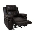 thumbnail image 2 of Benjara BM311477 37 in. Linden Power Plush Faux Leather Glider Recliner Chair, Brown, 2 of 5