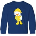 thumbnail image 3 of Inktastic Cute Duck In Yellow Raincoat And Boots, Baby Duck Long Sleeve Youth T-Shirt, 3 of 5