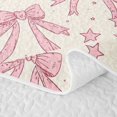 thumbnail image 5 of Erosebridal Sketch Star Bow Twin Quilt Set for Girls, Pink Doodle Ribbon Print Twin Coverlet Set, 2 Pieces, 5 of 7