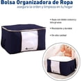 thumbnail image 2 of Set de 8 Bolsas Organizadoras Bluelander para Ropa, Mantas, Edredones, Cobijas, con Asa Reforzada, Azul Marino, 2 of 5