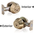 thumbnail image 2 of Double keyed Deadbolt Lock - Keyed on Both Sides, 2-Way Adjustable Cylinder Deadbolt (Privacy\\/Passage), Satin Stainless Steel (Brass, Single Cylinder) (Brass,, Double Side), 2 of 5