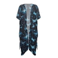 thumbnail image 4 of Xoenoiee Blue Butterfly Pattern Summer Kimonos for Women Boho Half Sleeve Flowy Cardigans Swimsuit Beach Cover Ups for Women Swimwear Beachwear, 4 of 7