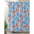 thumbnail image 2 of Fsddascl Coastal Blue Shower Curtain Set - Long 72" x 84" Washable Bathtub Curtain with 12 Hooks, Tropical Starfish Coral Summer Beach Waterproof Fabric Stall Shower Curtains for Bathroom/Bathtub, 2 of 6
