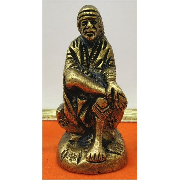 Sai Baba Statue Brass Sai Baba Sculpture Indian God Statue Sai Baba Idol Hindu God Statue Saibaba Figurine Handmade God Murti Religious Gift Indian Home Decor - AtoZ India Cart