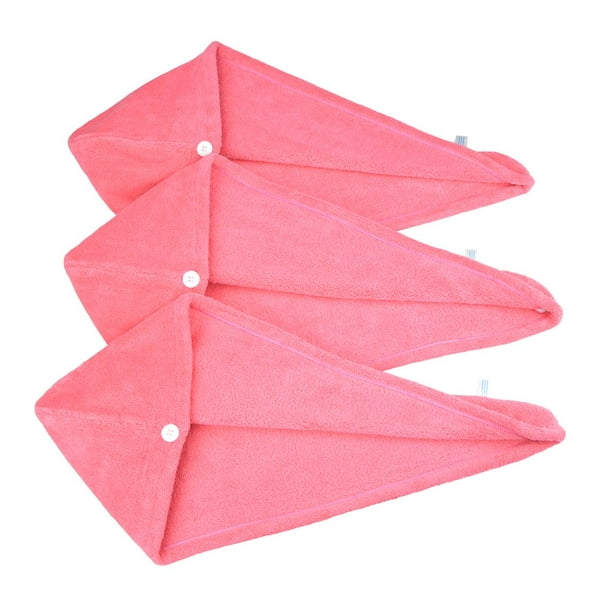 HOPESHINE Toalla suave para el cabello de ducha para mujer, gorro de secado con turbante para el cabello, gran regalo para mujeres (paquete de 3 rosas rojas)