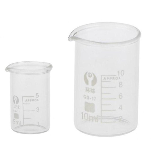 5mL & 10mL Laboratory Lab Glass Beaker Heat Proof Borosilicate Containers