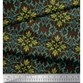thumbnail image 3 of Soimoi Brown Poly Georgette Fabric Moroccan Damask Print Fabric by the Yard 42 Inch Wide, 3 of 3