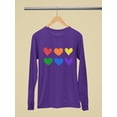 thumbnail image 3 of Colorful Hearts Pride Design Tee Long Sleeve Women's, 3 of 4
