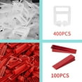 thumbnail image 2 of SHAR 100 Pieces 3mm Joint Width Tile Leveling System, 400 Pull Tabs, 100 Pieces Reusable Wedges Set, Tile Leveling System for 3-12mm Thickness Tile PVC Water Supply Pipe Clamp Cuts Fittings, 2 of 5