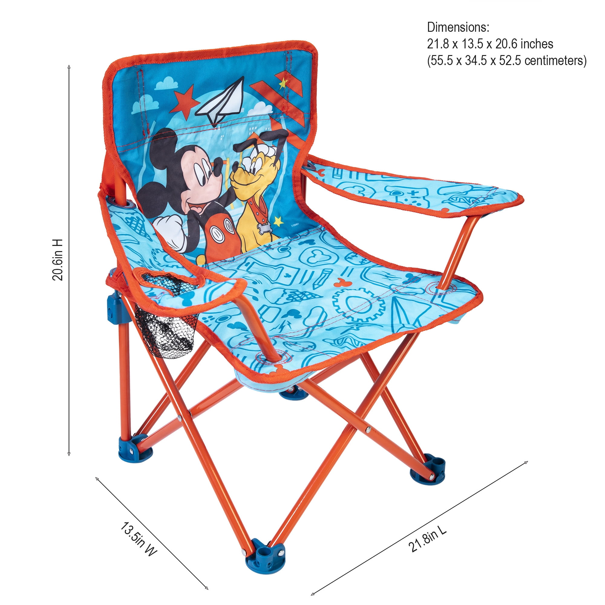 Mickey Mouse Kids Portable Fold N Go Chair with Carry Bag, Ideal for Soccer, Camping, Indoor & Outdoor Activities