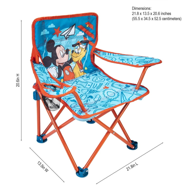 Mickey Mouse Kids Portable Fold N Go Chair with Carry Bag, Ideal