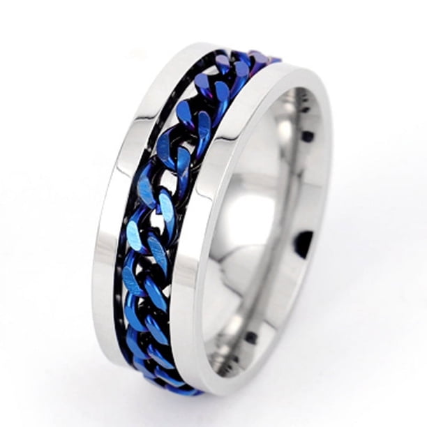 Anillo de botella abierta, anillo de cerveza abierto, anillo giratorio de descompresión, cadena giratoria para hombres, anillo de acero de titanio, joyería de acero inoxidable