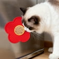 thumbnail image 4 of Cats Lick Pad With Suctions Cup Base Flower Shape Slow Feeders Mat For Cat Small Dogs Choke Prevention Bowl(Red-15cm), 4 of 4