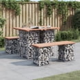 thumbnail image 1 of vidaXL Garden Table Gabion Design 100x70x72 cm Solid Wood Douglas, 1 of 5