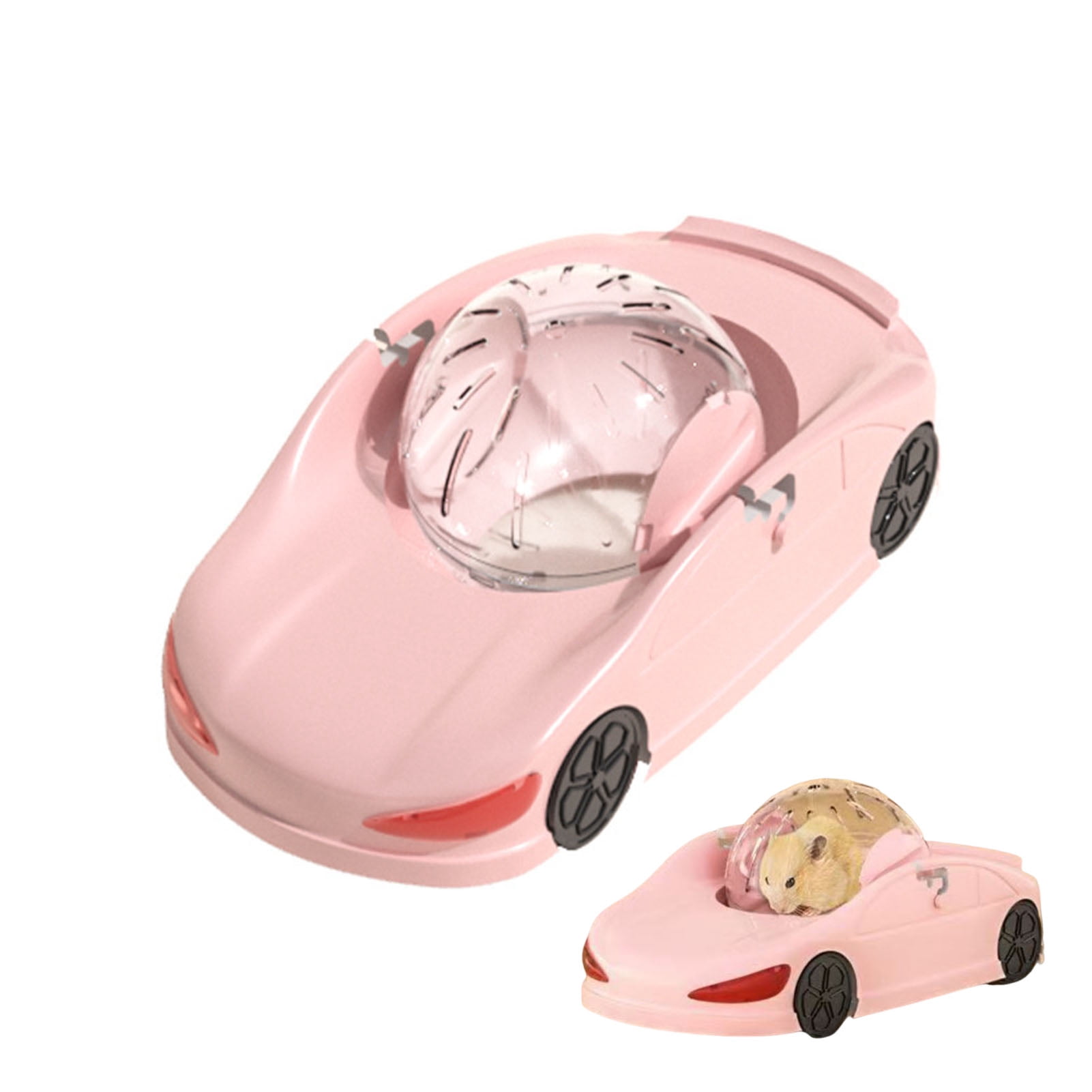 YIFAEUX Hamster Running Ball Vehicle Toy Transparent Ball Hamster Exercise Wheel 360-degree View Silent Fitness Running Wheel for Small Pets