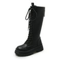 thumbnail image 5 of POROPL Winter Boots for Women Mid Calf Fashion Chunky Lace Up Shoes,Womens Boots Size 7.5, 5 of 9