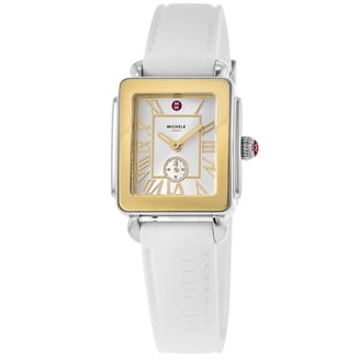 WHITE RUBBER MICHELE WATCH MICHELE Tahitian MWW12F000008 Gold Tone White Rubber Band  main image 4