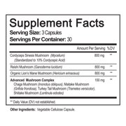 NutriFlair Mushroom Complex Supplement with 10 Mushrooms Lions Mane & Cordyceps, 90 Count