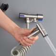 thumbnail image 2 of Yaju Bathroom Washing Machine Faucet Double Handle Stainless Steel Cold Water Faucet(1pcs,sliver), 2 of 3