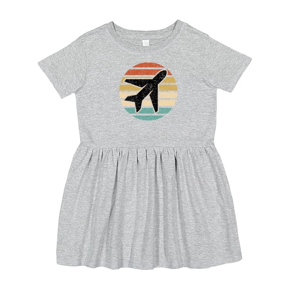 Inktastic Airplane Pilot Vintage Sunset Girls Toddler Dress