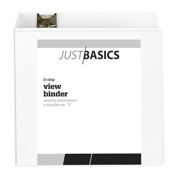 Just Basics D-Ring View Binder Basic White 38% Recycled 5 Rings 