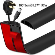 Adhesive Floor Cord Cover Cable Protector Cuttable Wire Hider Antislip Cord Management Easy Installation (119 chars)