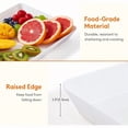 thumbnail image 4 of Plastic Serving Tray for Party plies 15 x 10 White Trays for Serving Food Reusable Large Platter for Buffet Fruit Dert Snack Veggie Kitchen and Outdoor Use Rec 10 Pcs, 4 of 9