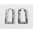 thumbnail image 3 of Sterling Silver Square Diamond Cut Earrings 1 5/8" Long - Item #8010, 3 of 4