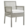 thumbnail image 2 of Pemberly Row 19.5" Wicker / Rattan Patio Dining Armchair in Gray (Set of 2), 2 of 6