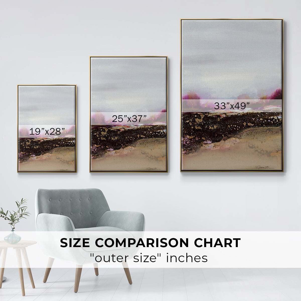 Reflections of My Mind Framed Premium Gallery Wrapped Canvas - Ready to Hang - 25 x 37 - Gold Floating Frame