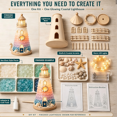 thumbnail image 6 of DIY Lighted Sea Glass-Style Lighthouse Kit Collection, DIY Sea Glass Lighthouse Kit with Pieces & Guide, Adults Craft Kit, Handmade Ocean Beach Decor Gift for Craft Lovers, 6 of 9