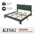 thumbnail image 7 of Amolife King Bed Frame, Platform Bed Frame with Chenile Fabric Upholstered Slat Headboard, Green, 7 of 7