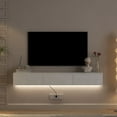 thumbnail image 5 of CQSXDA Wall Mounted Floating TV Stand with 16 Color LEDs in White, 67 Inch Modern Entertainment Center for 55 60 65 Inch TVs, 5 of 7