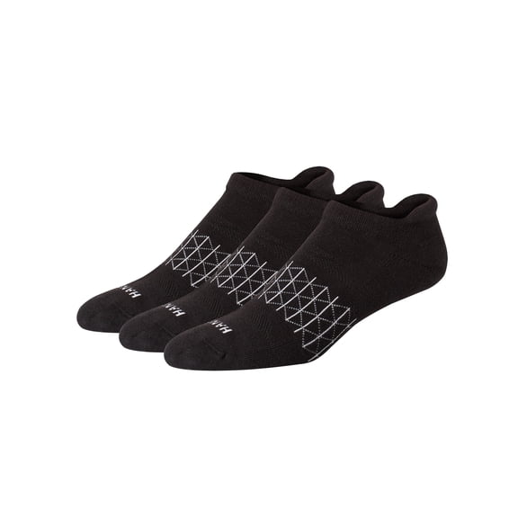 Hanes Absolute Active Men’s Cushioned Heel Shield Socks, Shoe Sizes 6-12, 3-Pairs Black