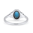 thumbnail image 3 of Oval Vintage Fashion Ring Lab Created Blue Opal Oxidized 925 Sterling Silver Size 9, 3 of 5