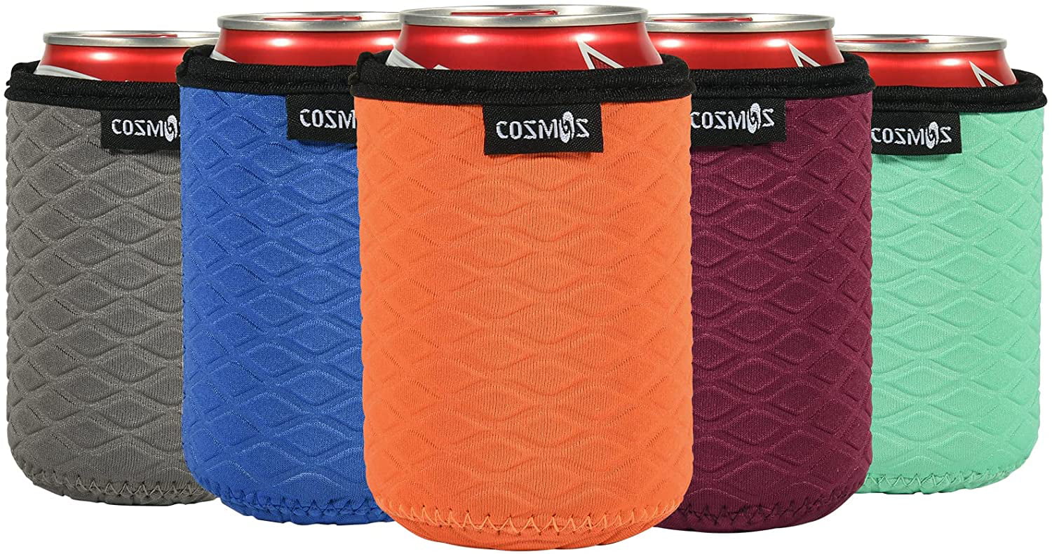 Perfect for BBQ Parties Camping Machine Washable Durable Can Sleeves Sleeves Fits 12 oz Energy Drink Beer Cans Insulated Beer Can Sleeve Covers Easy-On Can Cooler Set of 2 Can Cooler 