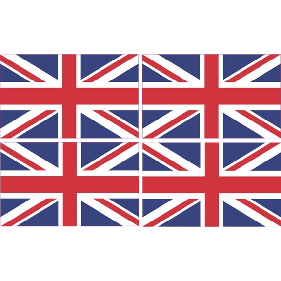 [4x] 2.5 x 1.5 British Flag Bumper Sticker Vinyl Car Window Deca