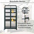 thumbnail image 2 of 62inch Wooden Greenhouse, Portable Cold Frame with Wheels and Adjustable Shelves for Indoor Outdoor Patio Balcony Garden , 31.5" Lx22.4 Wx62 H, Green, 2 of 8