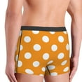thumbnail image 5 of Balery Orange And White Polka Dot Men's Boxer Briefs, Soft and Breathable Cotton Underwear with nylon Waistband-Large, 5 of 9