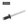thumbnail image 3 of Unique Bargains Rivets Aveugles à Tête Ronde Plate en Aluminium de 5 Mm x 10 Mm, Pack de 25 Noir, 3 of 5