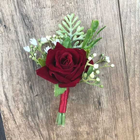 Veeogra Big Sale,Fake Roses,Wedding Flowers,Fabric Bridal And Groom Corsage Rose Small Bud Silk Flower Before Wedding,Gifts for Women,Artificial Flowers,Red