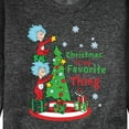 thumbnail image 3 of Cat in the Hat - Christmas Is A Family Thing - Men's Crew Neck Fleece Pullover, 3 of 6