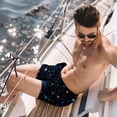 thumbnail image 2 of luoweisi Men's Beach Shorts Quick Dry Swim Trunks with Mesh Lining Galaxy Planet 2XL, 2 of 5