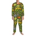 thumbnail image 3 of Naloa Camping 1 Men’s Pajamas Set - Long Sleeve Button Down Sleep Shirt and Pajama Bottoms Sleepwear Set-Small, 3 of 7