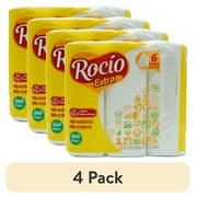 (4 pack) Rocio Super Absorbent Paper Towel, 2 Ply, 6 Rolls