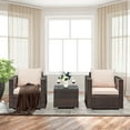 thumbnail image 3 of Gymax Ensemble de Mobilier d'Extérieur en Rotin pour Patio 3 Pcs avec Canapé Coussiné et Table Basse, 3 of 10
